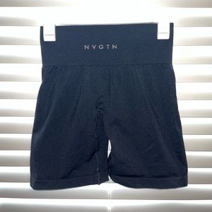 NVGTN black solid seamless shorts